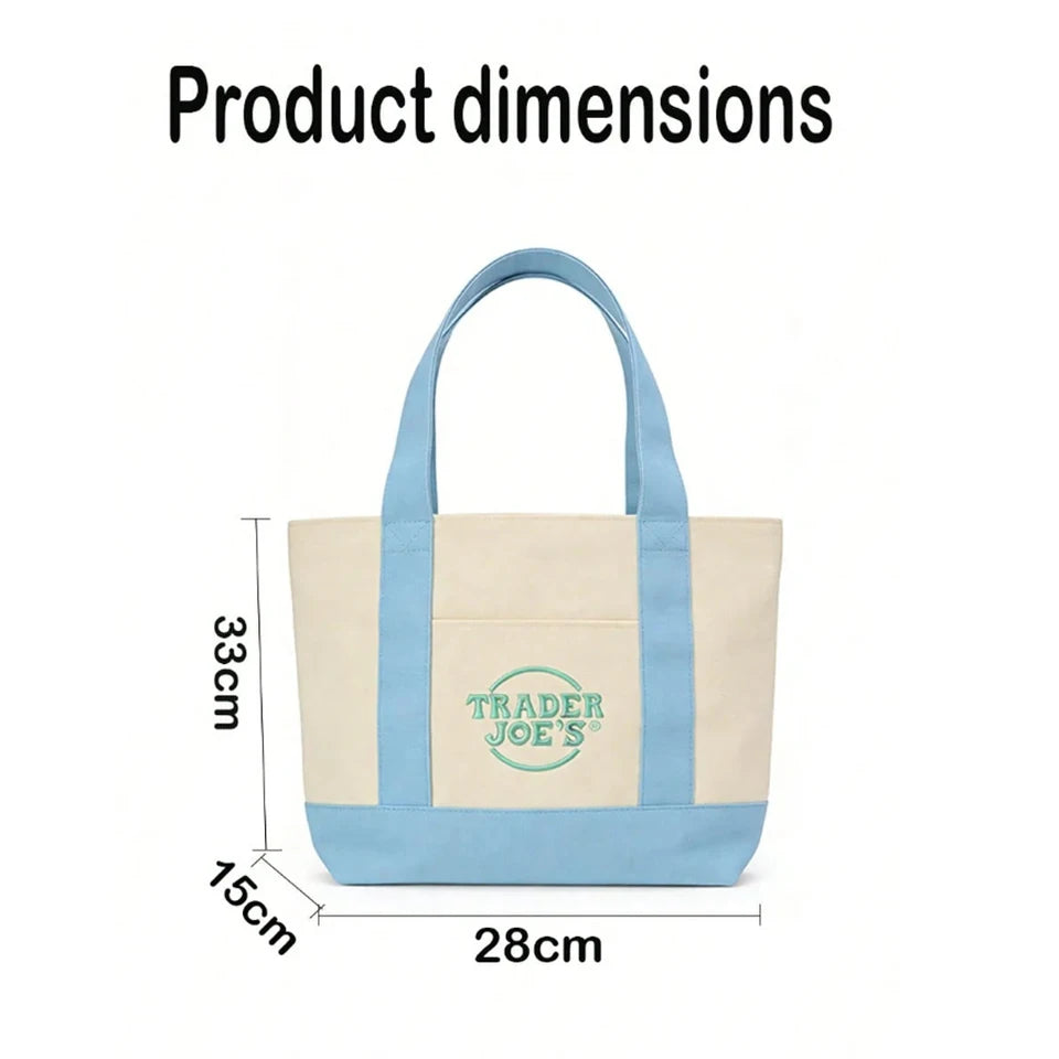 Canvas Tote Bag With Zipper, Multi-Pocket Women's Shoulder Bag, Multiple Pockets Can Hold Daily Necessities Travel Items